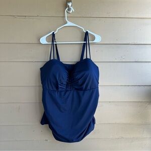 Swim by Cacique Navy Blue Tankini Size 42F - Summer Vacation Resortwear Beach